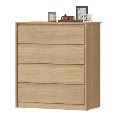 Comoda Cajonera Carla para Dormitorio 4 Cajones con Rieles Telescópicos - Castaño Comoda Cajonera Carla para Dormitorio 4 Cajones con Rieles Telescópicos - Castaño