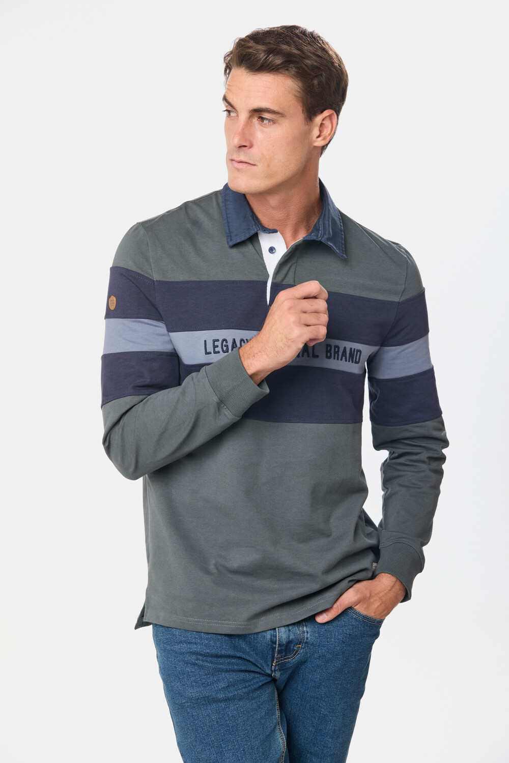 REMERA POLO RAYADA Verde