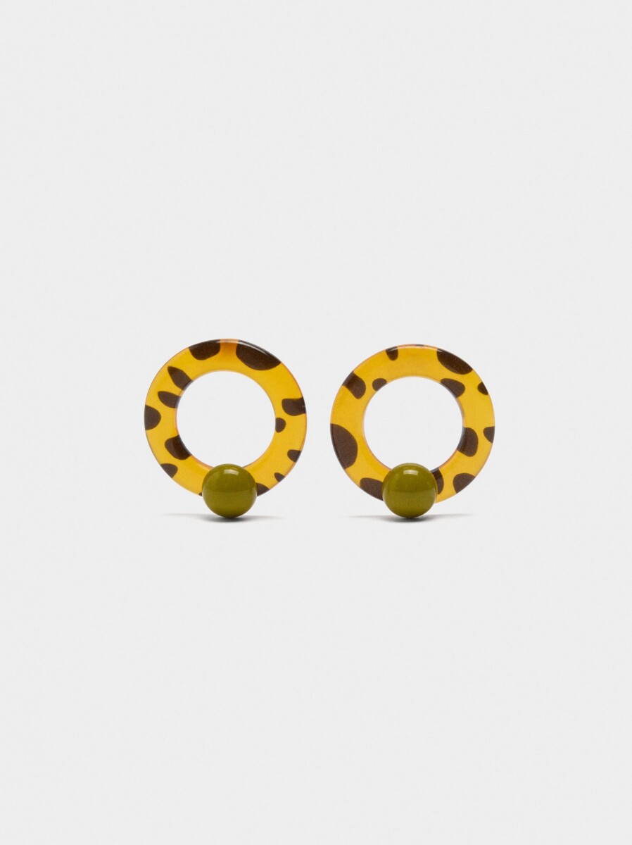 Pendientes De Aro Con Esfera - multicolor 