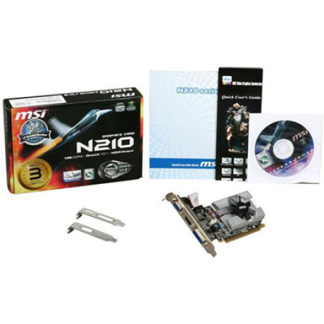 Msi - Tarjeta de Video N210-MD1G/D3 - Nvidia Geforce GT210 Low Profile. 1024DDR3, 64BITS. Pci-e 2.0 001