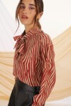 CAMISA CHARIS ANIMAL PRINT ROJO Y BEIGE