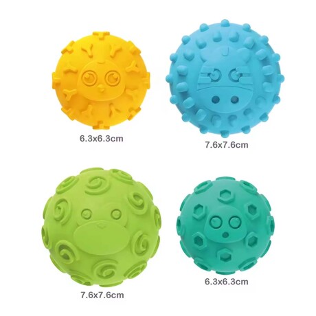 Set 6 Mini Pelotas Silicona Texturizada Blanda Bebé Huanger Multicolor