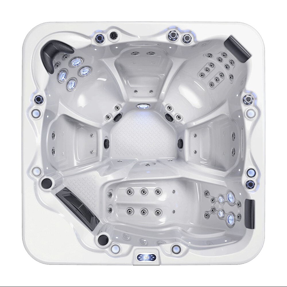 SPA HIDROMASAJE DE EXTERIOR PARA 6 PERSONAS COLOR GRIS C/COBERTOR NEGRO Spa Hidromasaje De Exterior Para 6 Personas Color Gris C/cobertor Negro