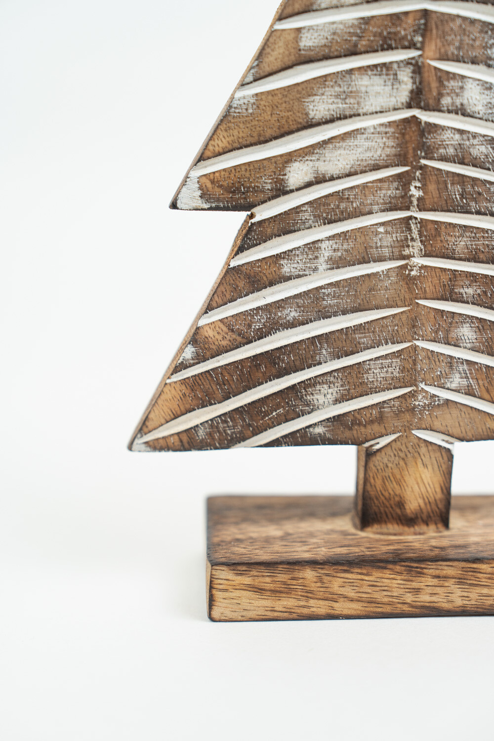 Deco Navidad árbol De Madera Tallado Color Unico