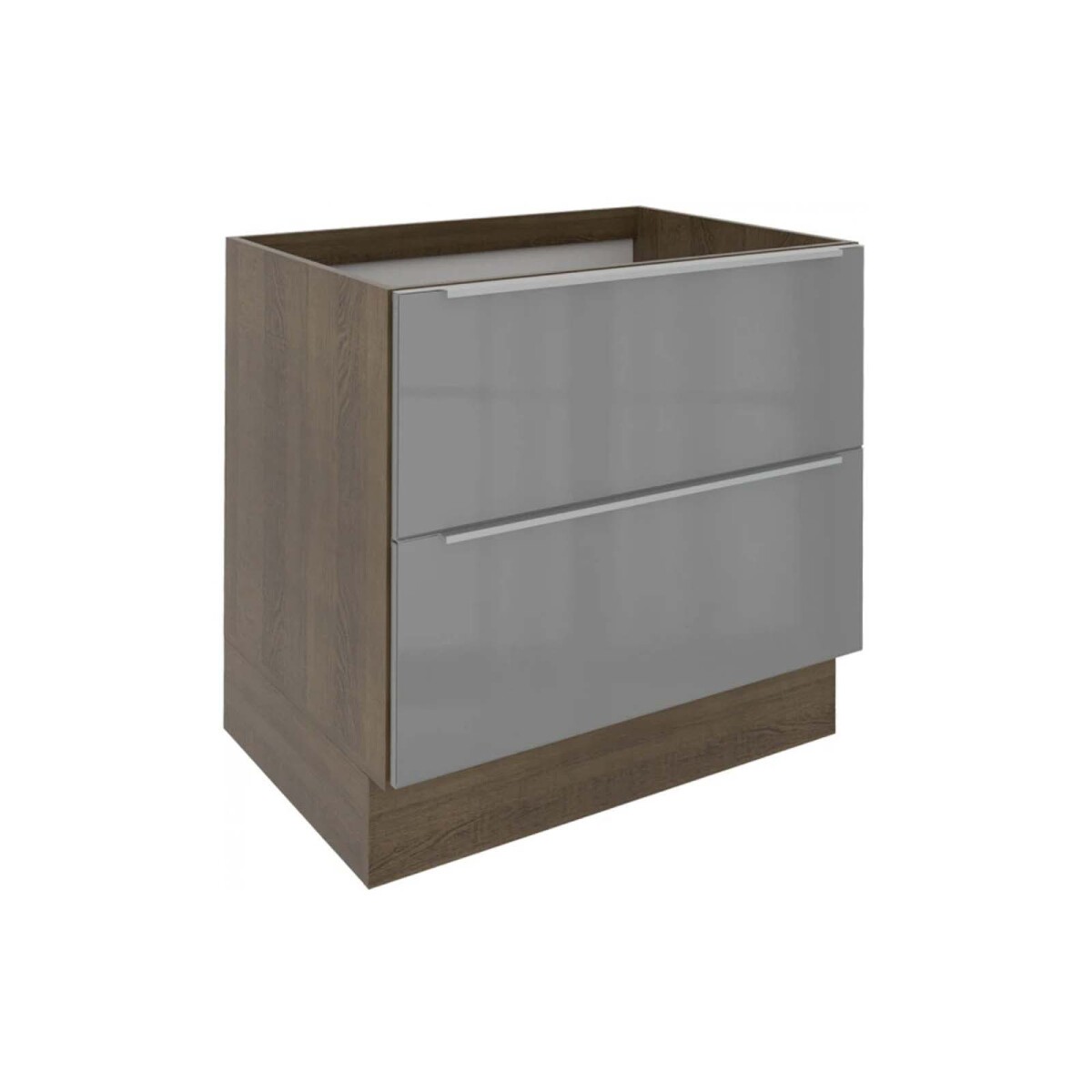 BAJO MESADA - 80 CM MDP-Y-VIDRIO GRIS LUX 