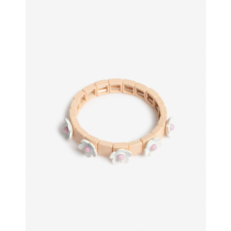 Pulsera Elástica Para Niñas Con Flores Rosa Bebe