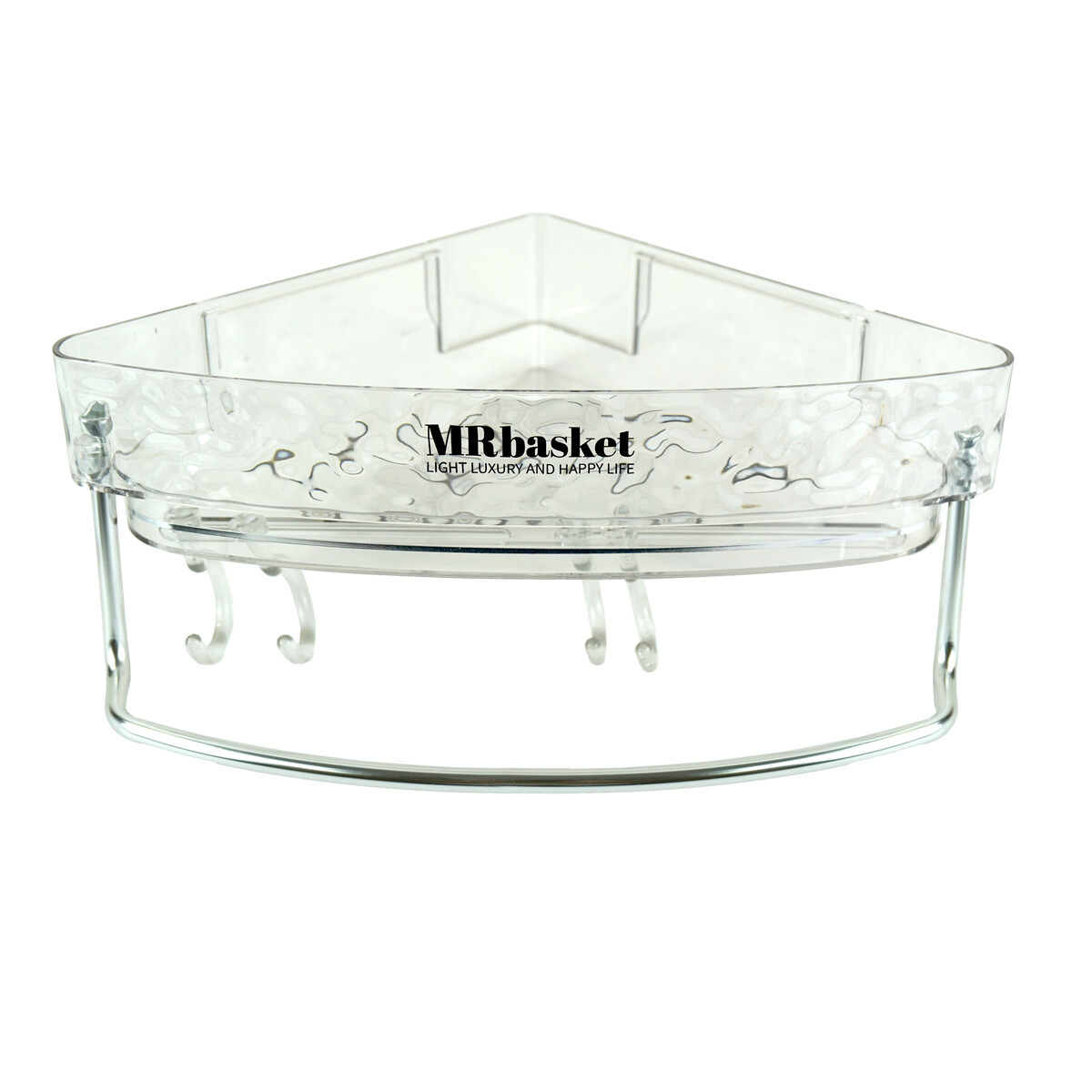 ESTANTE ESQUINERO P/BAÑO PLASTICO C/4 GANCHOS 