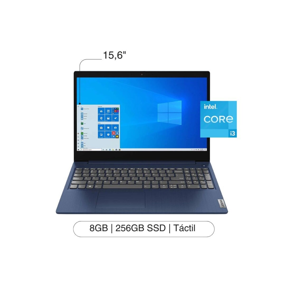 Notebook LENOVO Ideapad 3 15.6' HD Touch 256GB / 8GB I3 W10 - Blue 