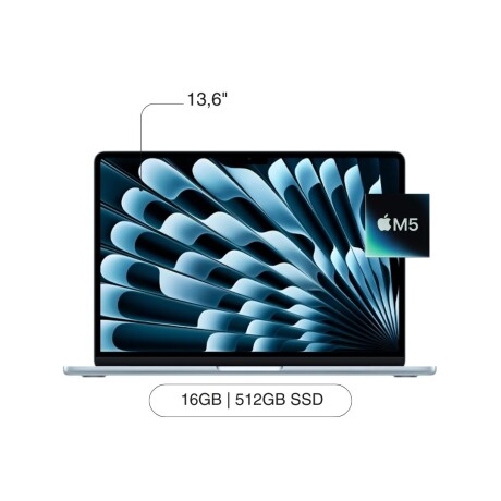 APPLE MACBOOK AIR 13,6' M5/16GB/512/SSD APPLE Macbook Air MDHH4LL/A 13,6' 512GB / 16GB RAM Chip M5 - Sky Blue