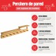 Perchero De Pared 8 Ganchos Colgante Con Repisas De Madera MARRON CLARO