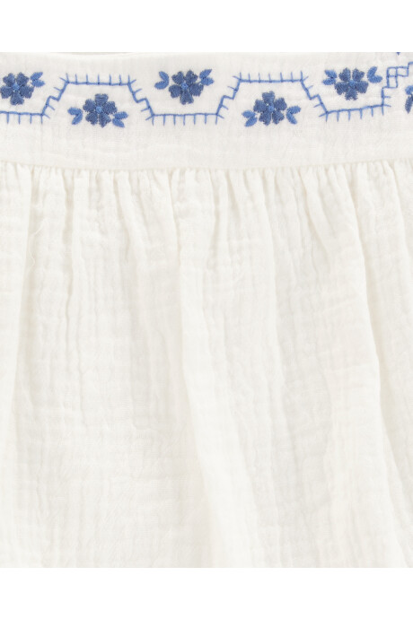 Vestido de algodón, mangas con volados, blanco Vestido de algodón, mangas con volados, blanco