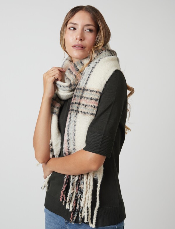 Bufandon Cuadros BEIGE/MULTI