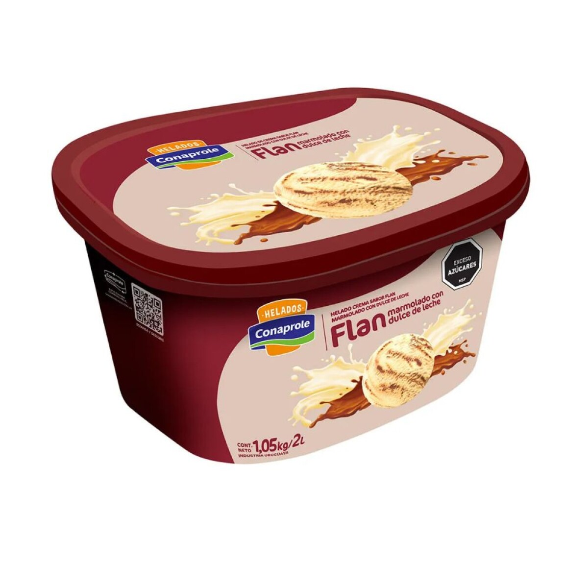 Helado Conaprole flan dulce de leche marmolado 2 l 