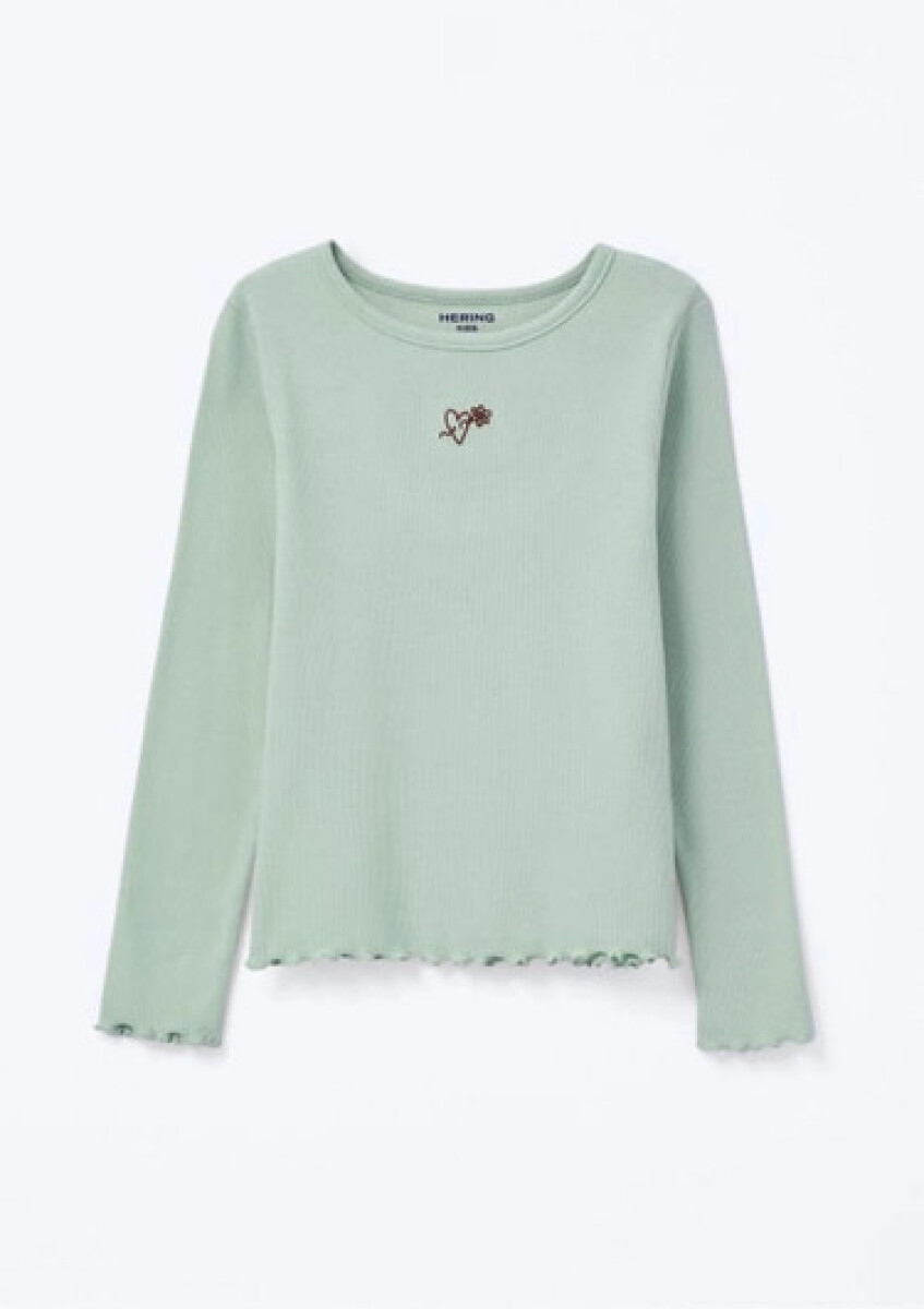 BLUSA INFANTIL CON BORDADO - VERDE 
