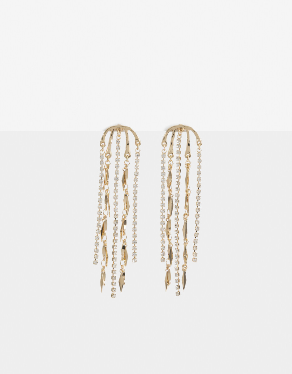Aros Largos Cadenas Y Strass 