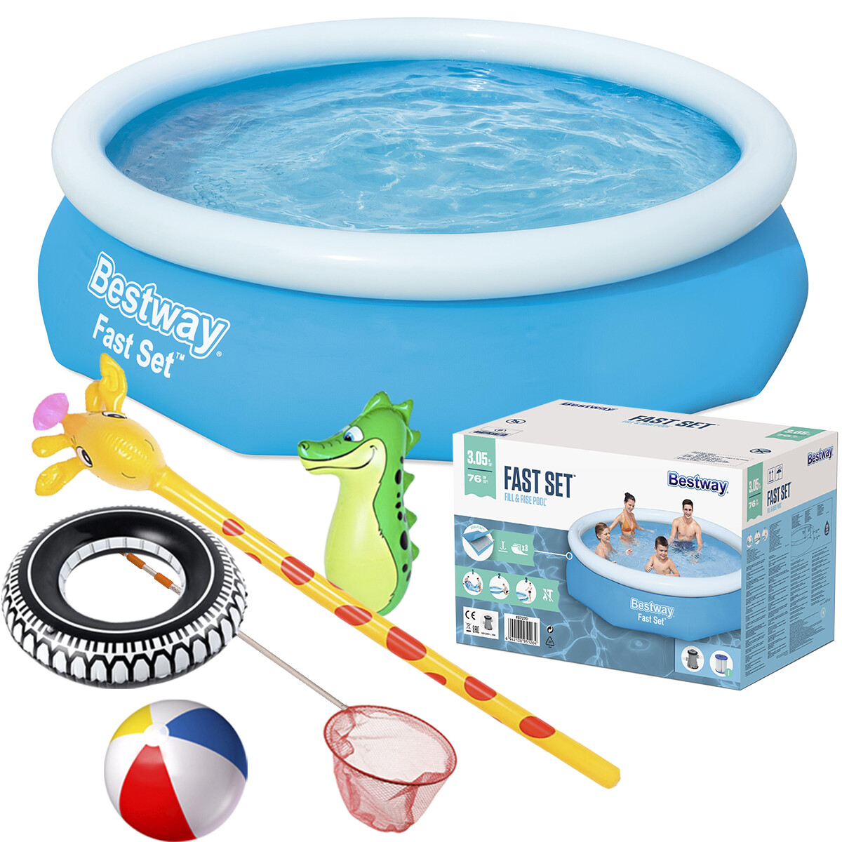 Piscina Bestway Gomón 3800 Lts C/ Bomba + Regalos! - Azul 