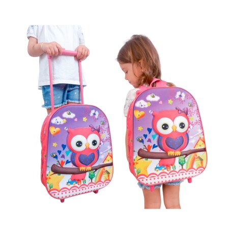 Mochila Infantil Escolar con Carrito Canva Búho