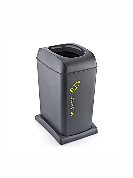 CONTENEDOR CON BASE PARA RECICLAR NEGRO