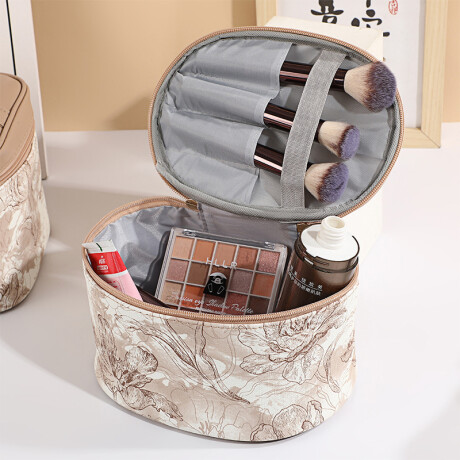 Neceser Ovalado Diseño Floral Beige Neceser Ovalado Diseño Floral Beige