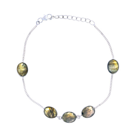 Pulsera de plata 925 con Labradorita. Pulsera de plata 925 con Labradorita.