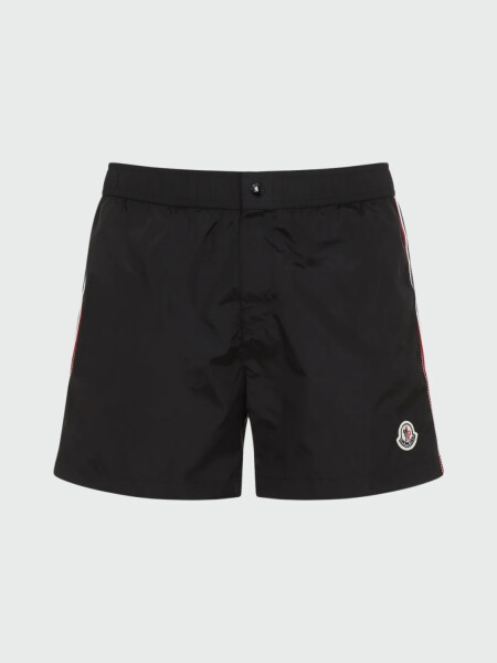 Moncler - Bañador con Ribetes Tricolor Negro