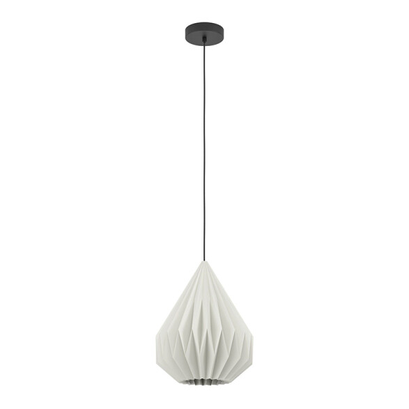 Lámpara colgante E27 tipo gota papel blanco Ø38cm EG6228