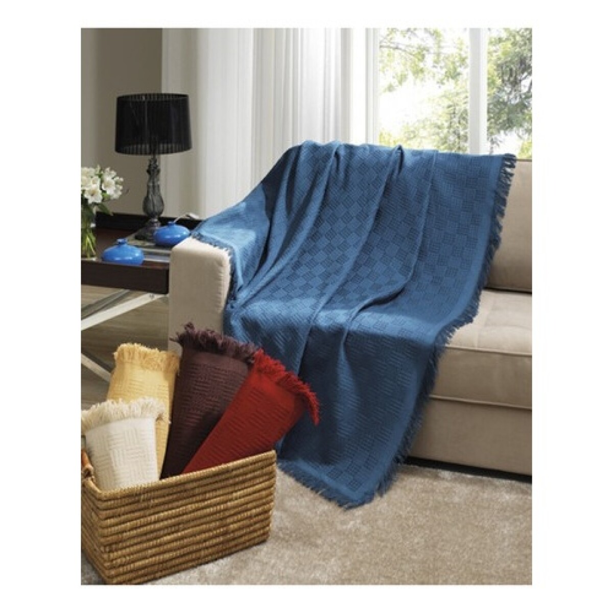 Manta Dohler modelo Throw 120x150cm - Azul Marino 