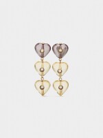 Pendientes Largos De Corazones multicolor