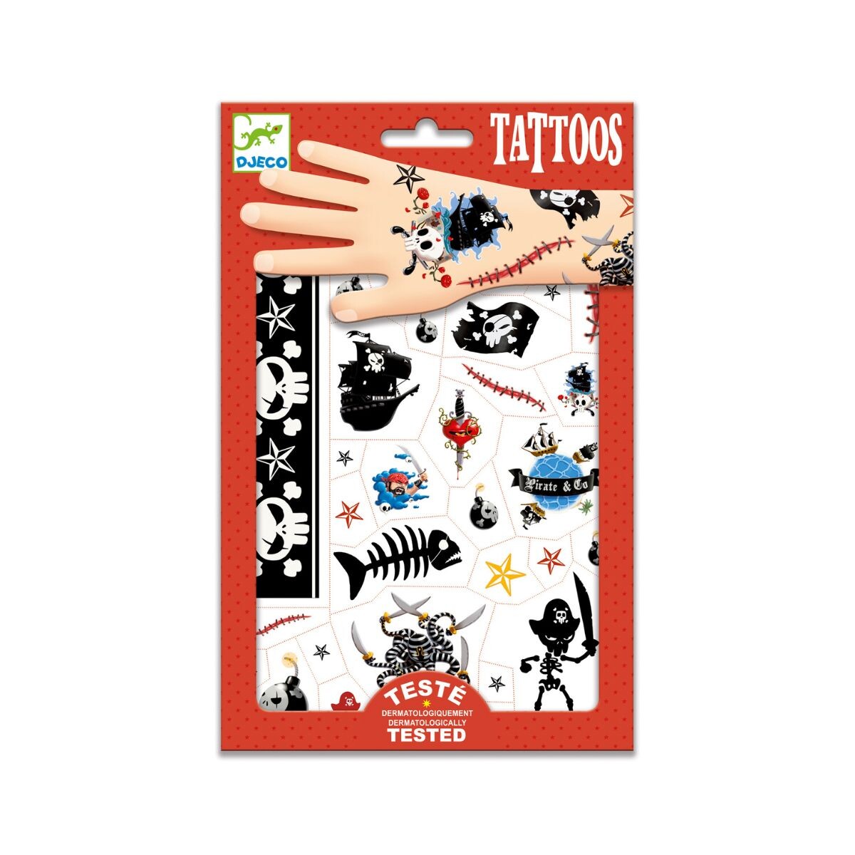 Set x50 Tatuajes removibles para niños - Piratas 