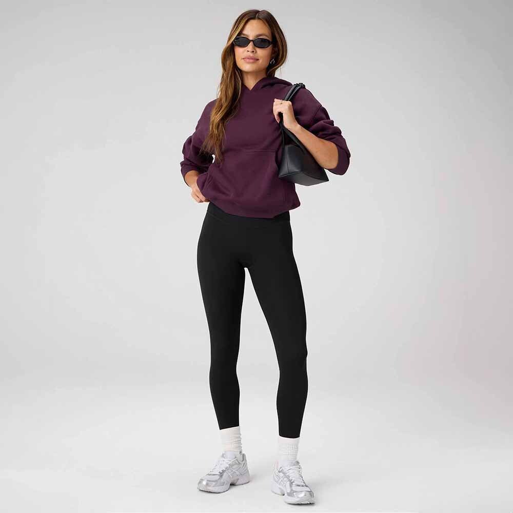 Polera Cozy Fleece Hoodie Mujer Oxblood
