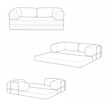 Sillón Cama 2 Cuerpos CloudNest Gris