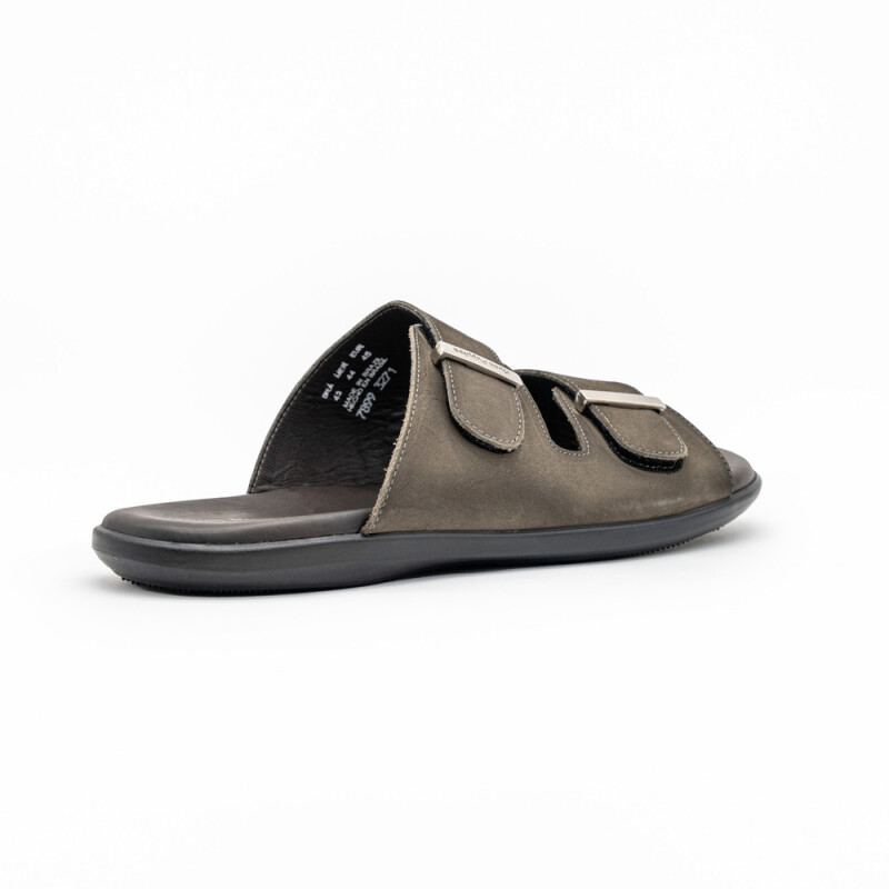SANDALIA NOBUCK ACEITUNA GRIS OSCURO