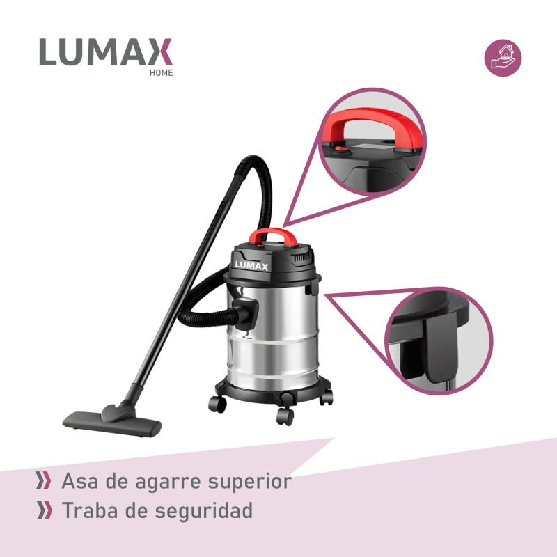 Aspiradora Industrial Lumax 1600w Acero Inox 20l Agua Polvo Aspiradora Industrial Lumax 1600w Acero Inox 20l Agua Polvo