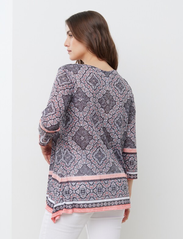 Remera Keyhole NEGRO/MULTI