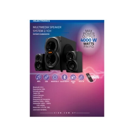 HOME THEATER XION 2.1 4000 W BLUETOOTH HOME THEATER XION 2.1 4000 W BLUETOOTH