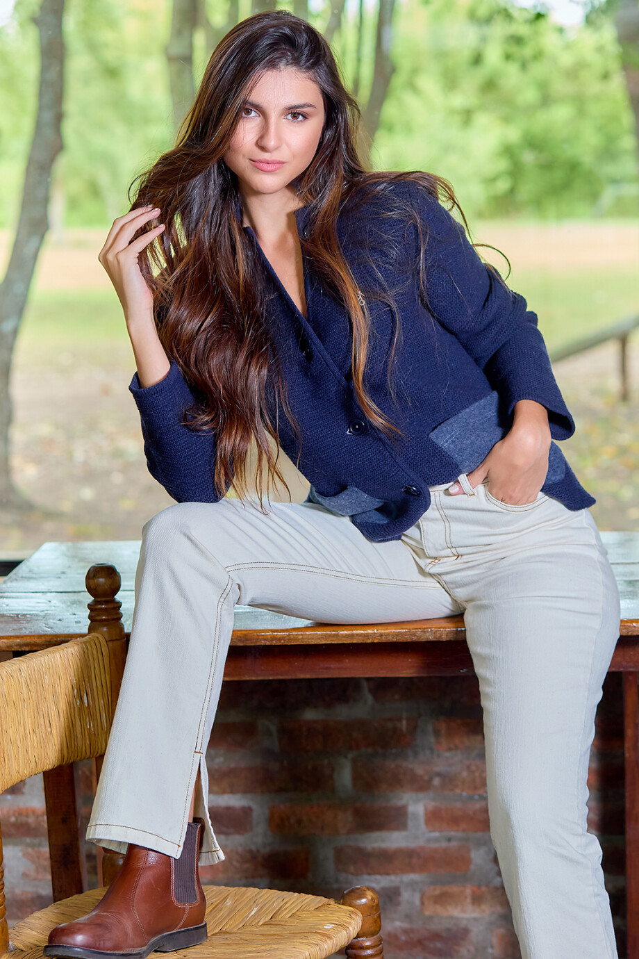 Chaqueta Cielo Lana Azul