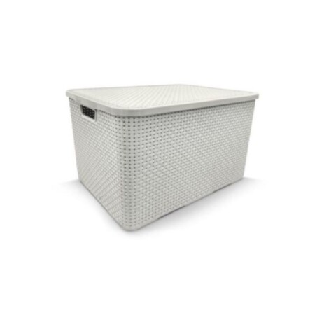 Caja Símil Rattan 40 lts. Blanco Caja Símil Rattan 40 lts. Blanco