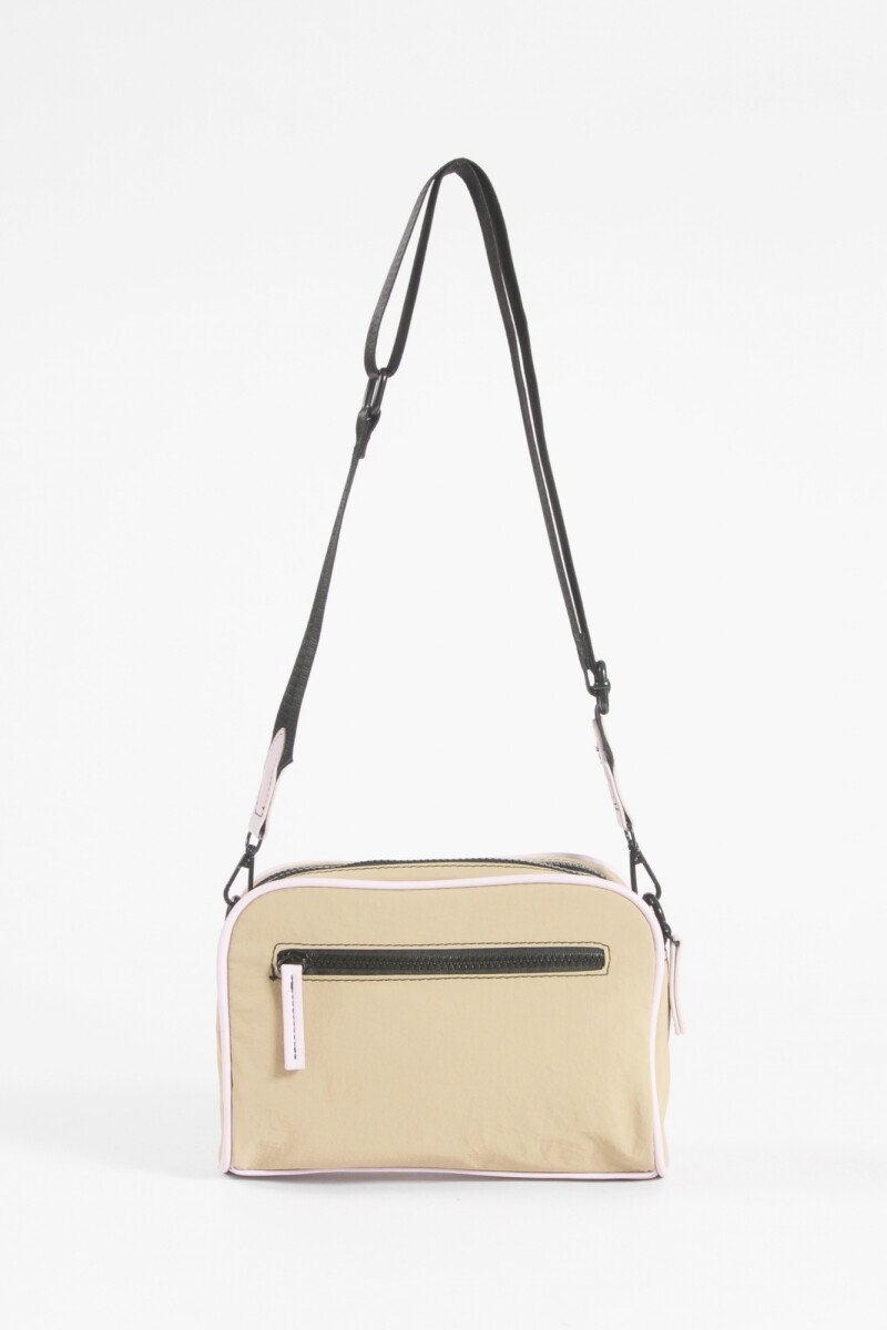 Bandolera doble cierre beige