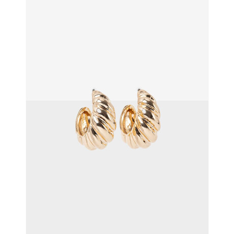 Argollas De Metal Caracol Dorado