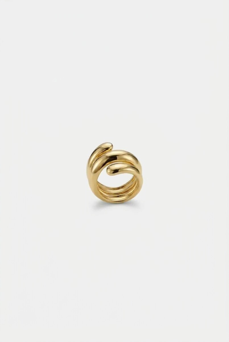 Anillo acero triple - dorado 