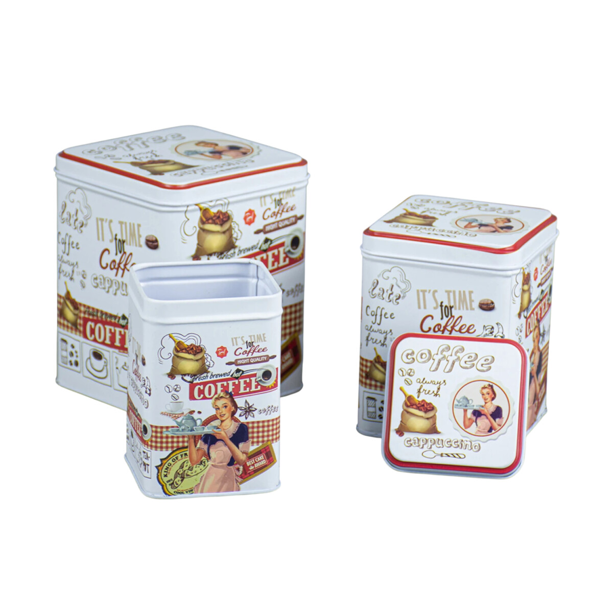 Set x3 latas vintage Coffee Cappuccino 