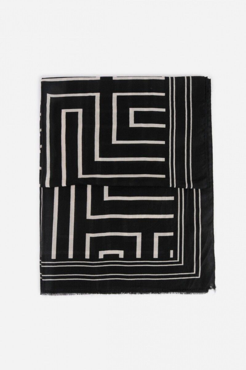 Pashmina geométrico negro