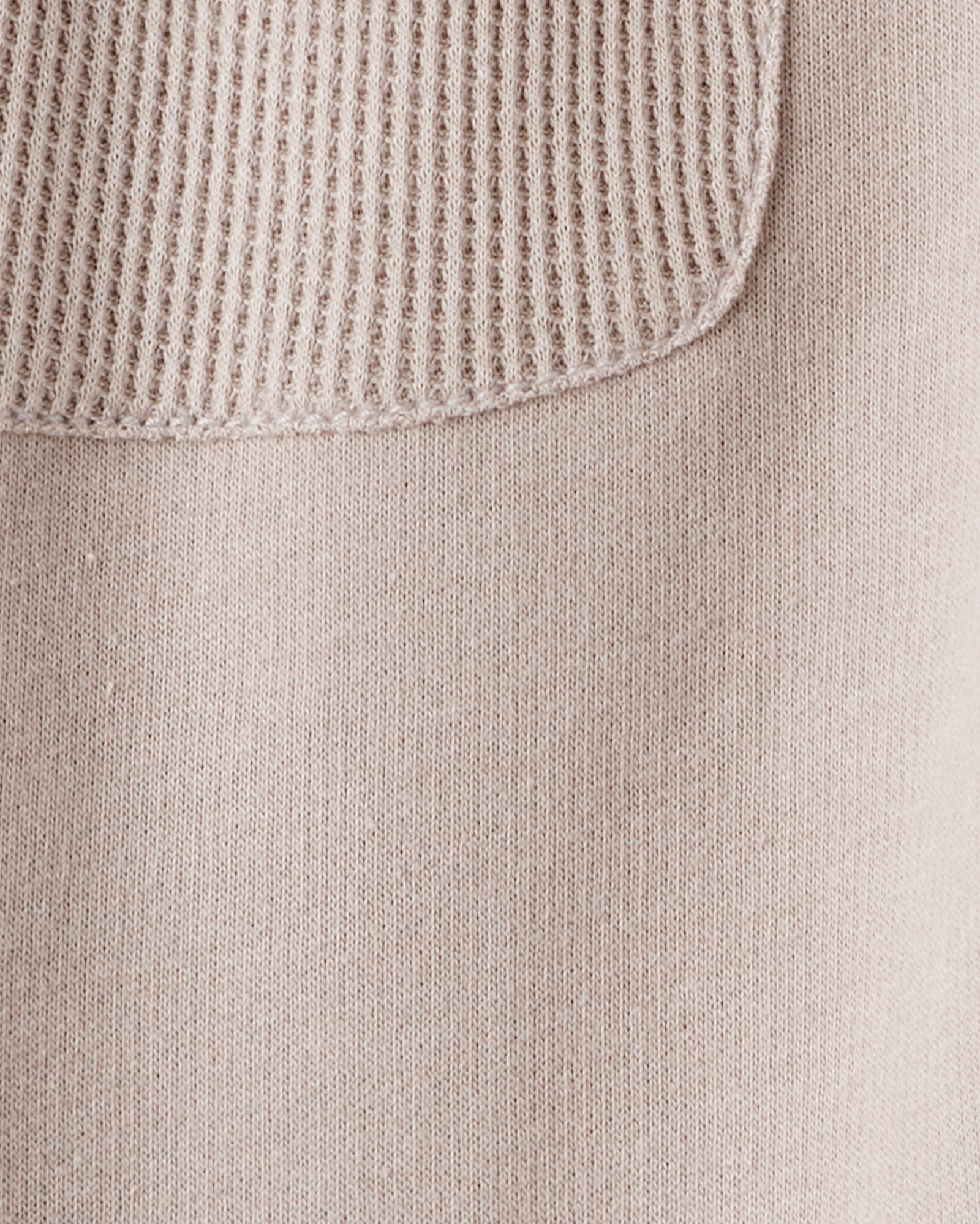 Set dos piezas de algodón, pantalón y buzo cierre un cuarto, beige Sin color