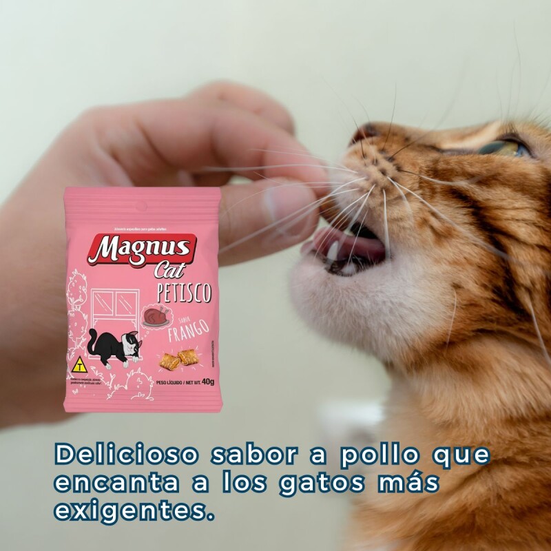 SNACK MAGNUS CAT PETISCO 40 GRAMOS SABOR POLLO