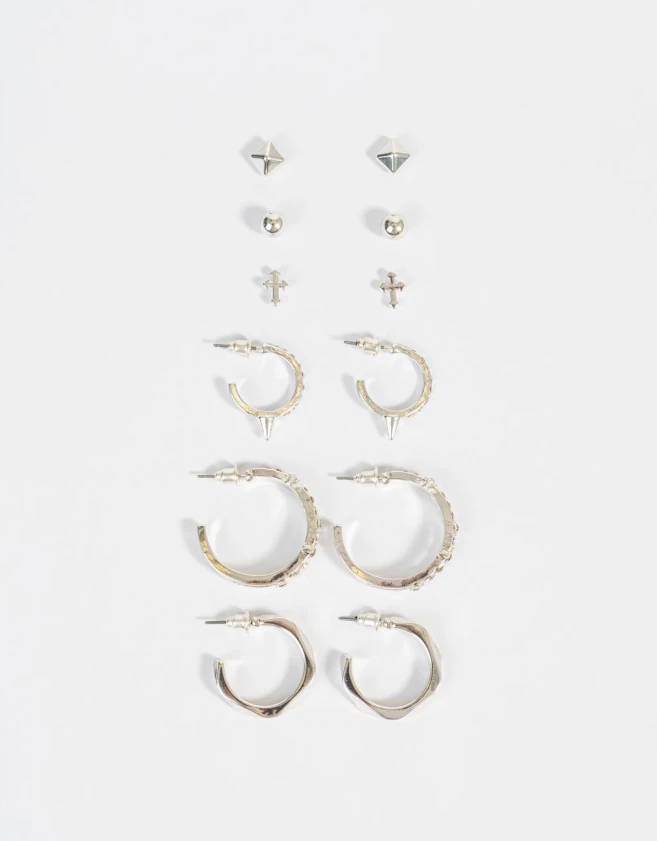 Aros Sets Bañada en Plata Set De Aros Bañados En Plata - Plateado
