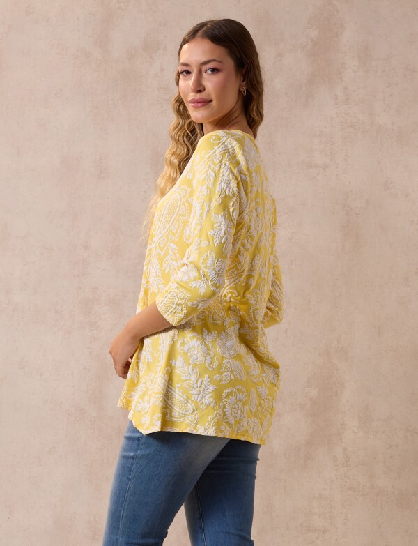 Blusa Relieve Printed AMARILLO/MULTI