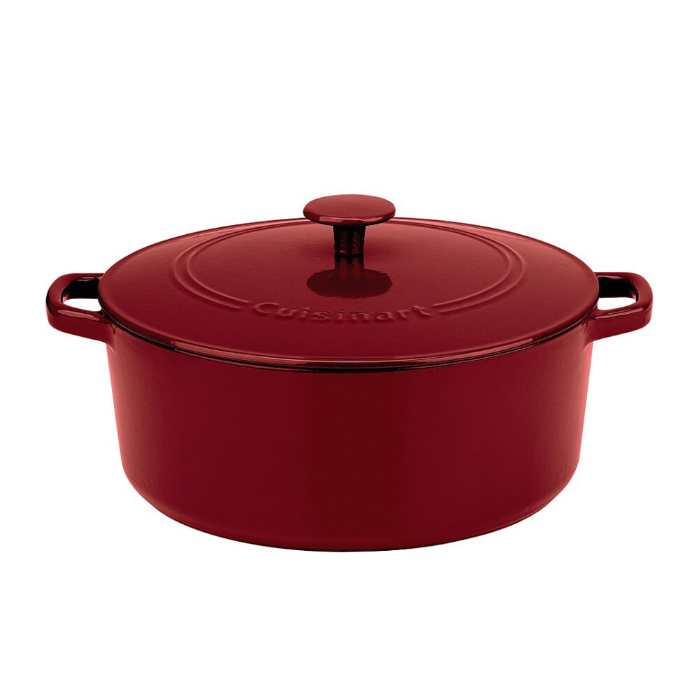Cuisinart® CACEROLA REDONDA DE HIERRO FUNDIDO 7 QT CON TAPA - ROJO CARDENAL N/A
