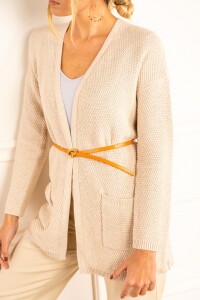 Cardigan Textura Beige Melange