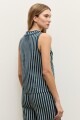 Top de jean rayado azul marino