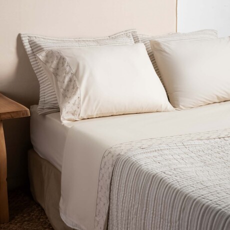 JGO SÁBANAS KING ALGODON NATURAL-BEIGE BRODERIE 200H ARENA